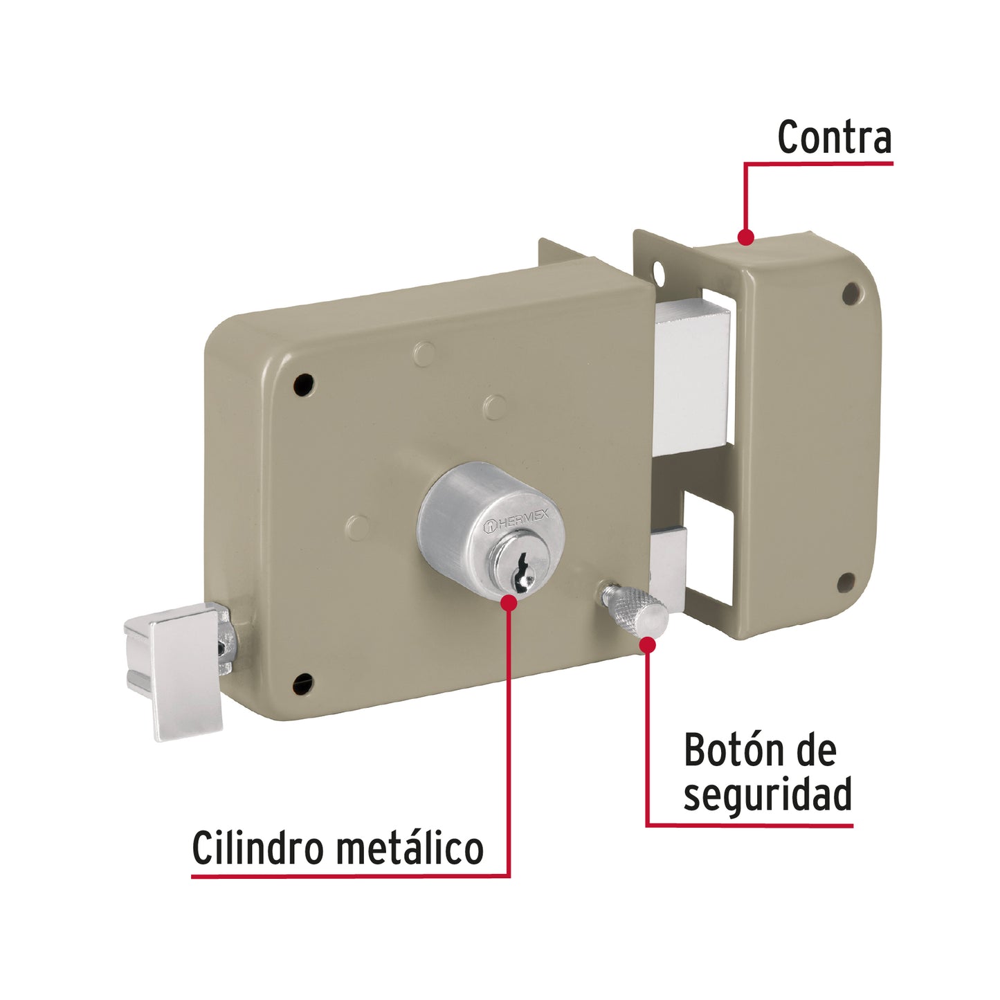 Cerradura sobreponer der instala-fácil, blíster, Basic CS-75DBP 27049 MM1