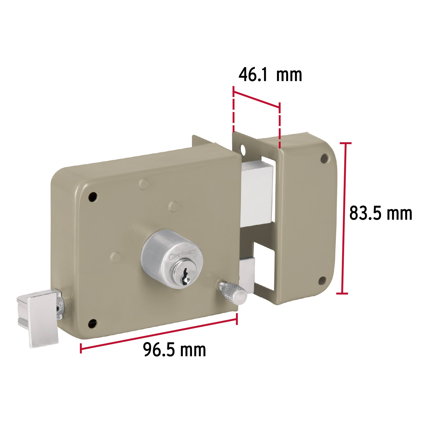 Cerradura sobreponer der instala-fácil, blíster, Basic CS-75DBP 27049 MM1