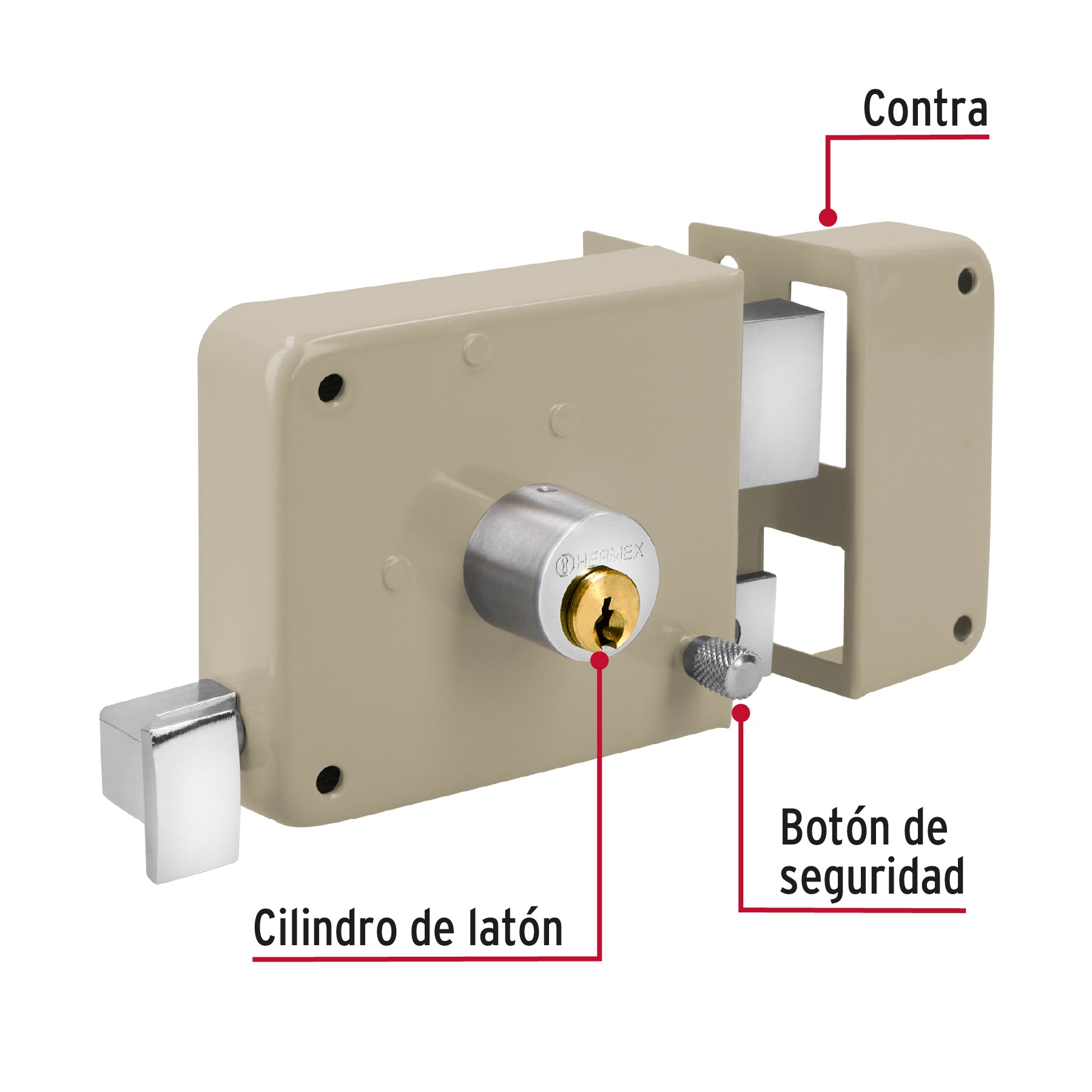 Cerradura sobreponer der instala-fácil, tradicional, blíster CS-75DB 43585 MM1