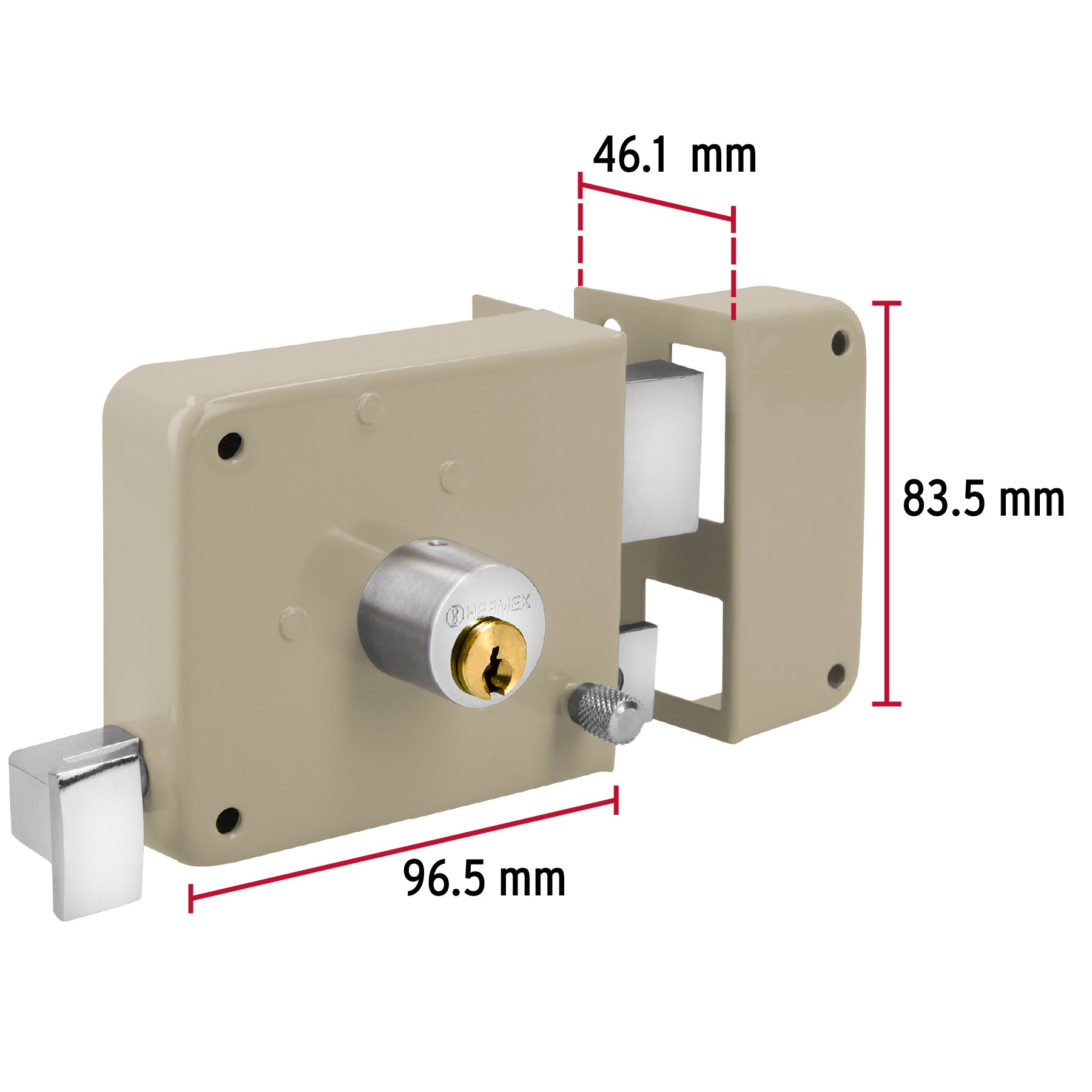 Cerradura sobreponer der instala-fácil, tradicional, blíster CS-75DB 43585 MM1