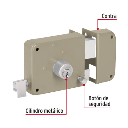 Cerradura sobreponer der instala-fácil, caja, Hermex Basic CS-75DP 27047 MM1