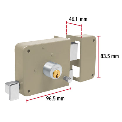 Cerradura sobreponer der instala-fácil, tradicional, caja CS-75D 43576 MM1