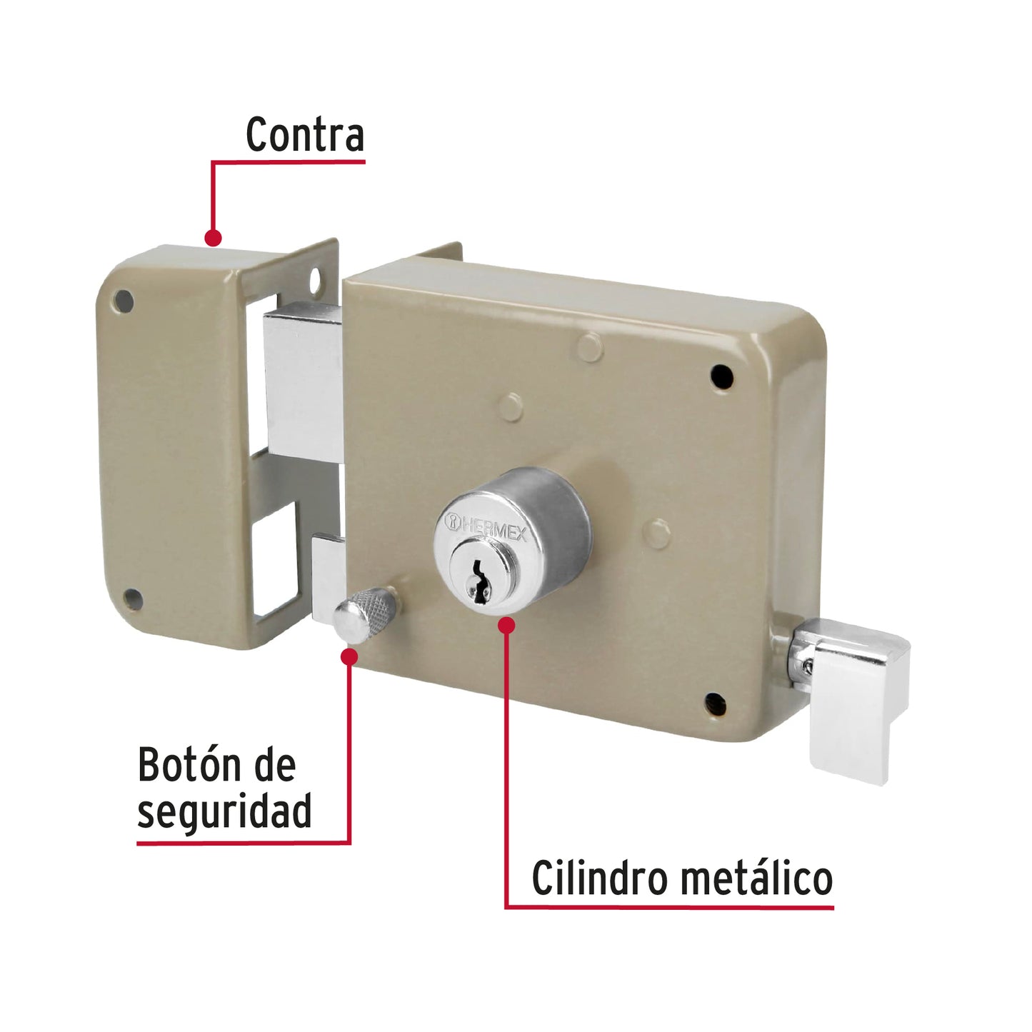 Cerradura sobreponer izq instala-fácil, blíster, Basic CS-75IBP 27048 MM1