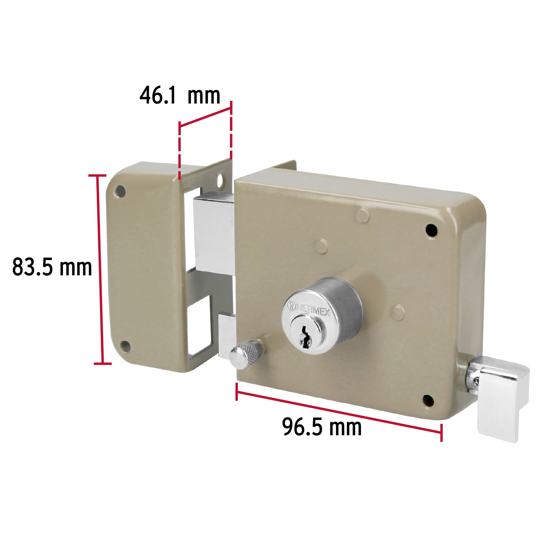 Cerradura sobreponer izq instala-fácil, blíster, Basic CS-75IBP 27048 MM1