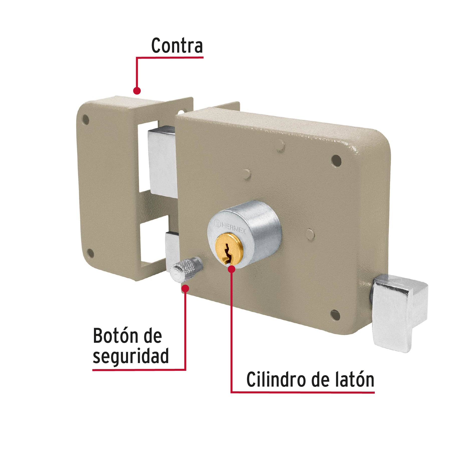 Cerradura sobreponer izq instala-fácil, tradicional, blíster CS-75IB 43584 MM1