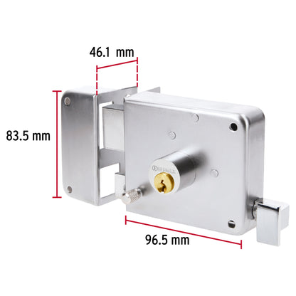 Cerradura sobreponer izq instala-fácil, cromada, tradicional CS-75IC 43589 MM1