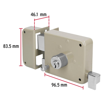 Cerradura sobreponer izq instala-fácil, caja, Hermex Basic CS-75IP 27046 MM1