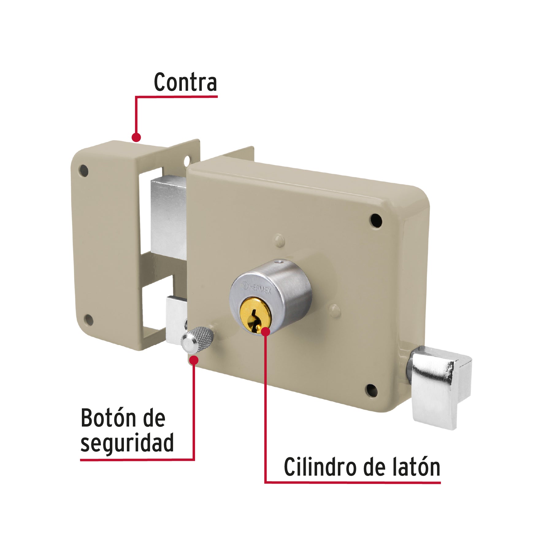 Cerradura sobreponer izq instala-fácil, tradicional, caja CS-75I 43575 MM1