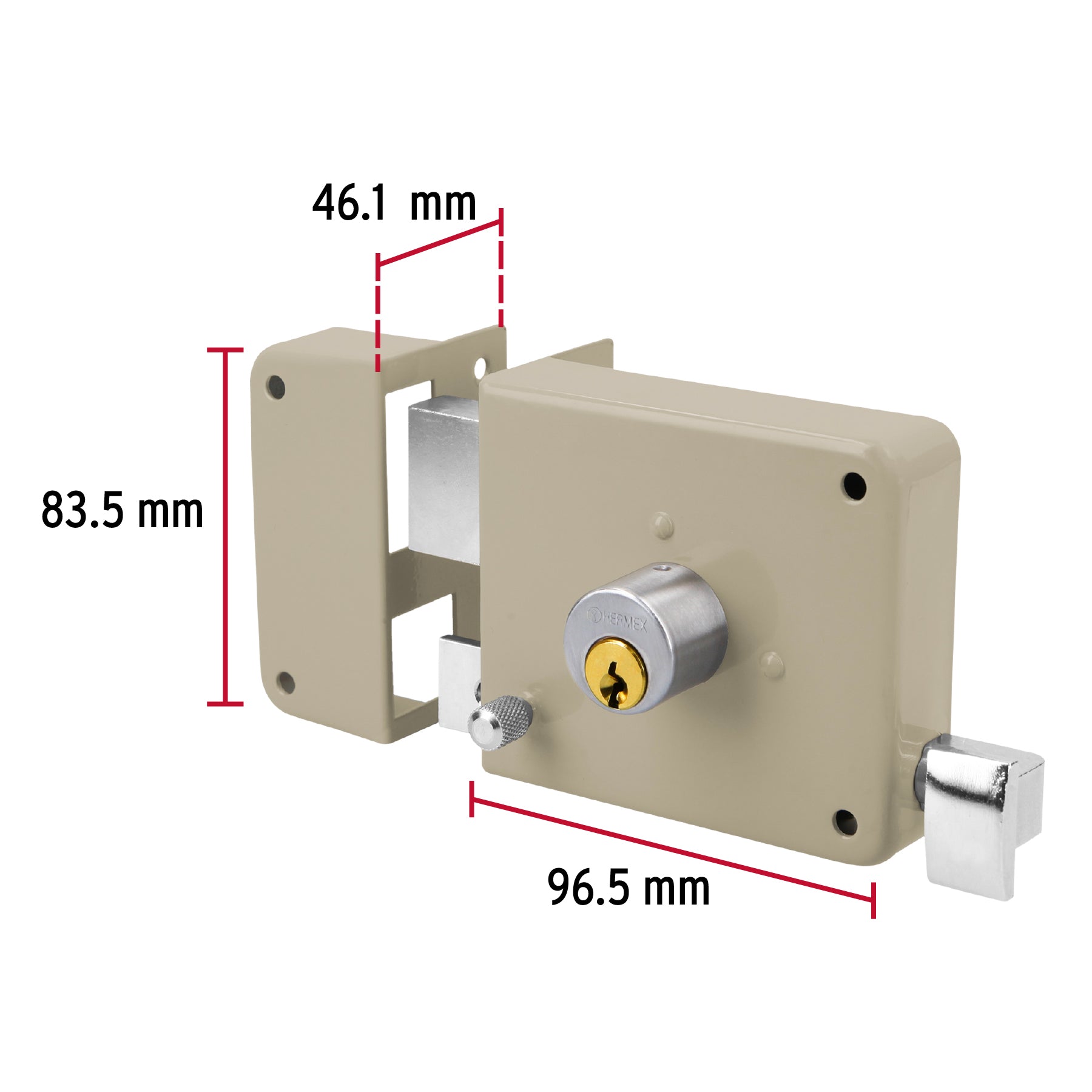 Cerradura sobreponer izq instala-fácil, tradicional, caja CS-75I 43575 MM1