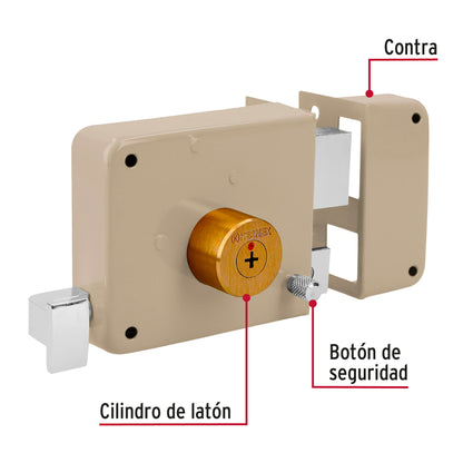 Cerradura sobreponer derecha clásica, llave tetra, blíster CS-80DB 43529 MM1