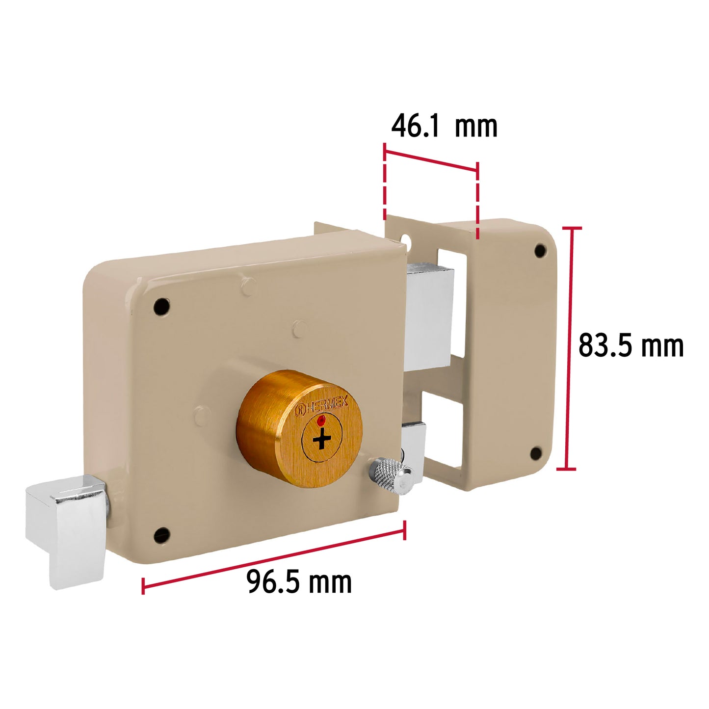 Cerradura sobreponer derecha clásica, llave tetra, blíster CS-80DB 43529 MM1