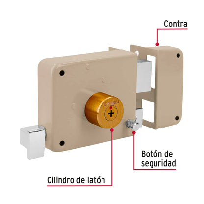 Cerradura sobreponer derecha clásica, llave tetra, caja CS-80D 43528 MM1