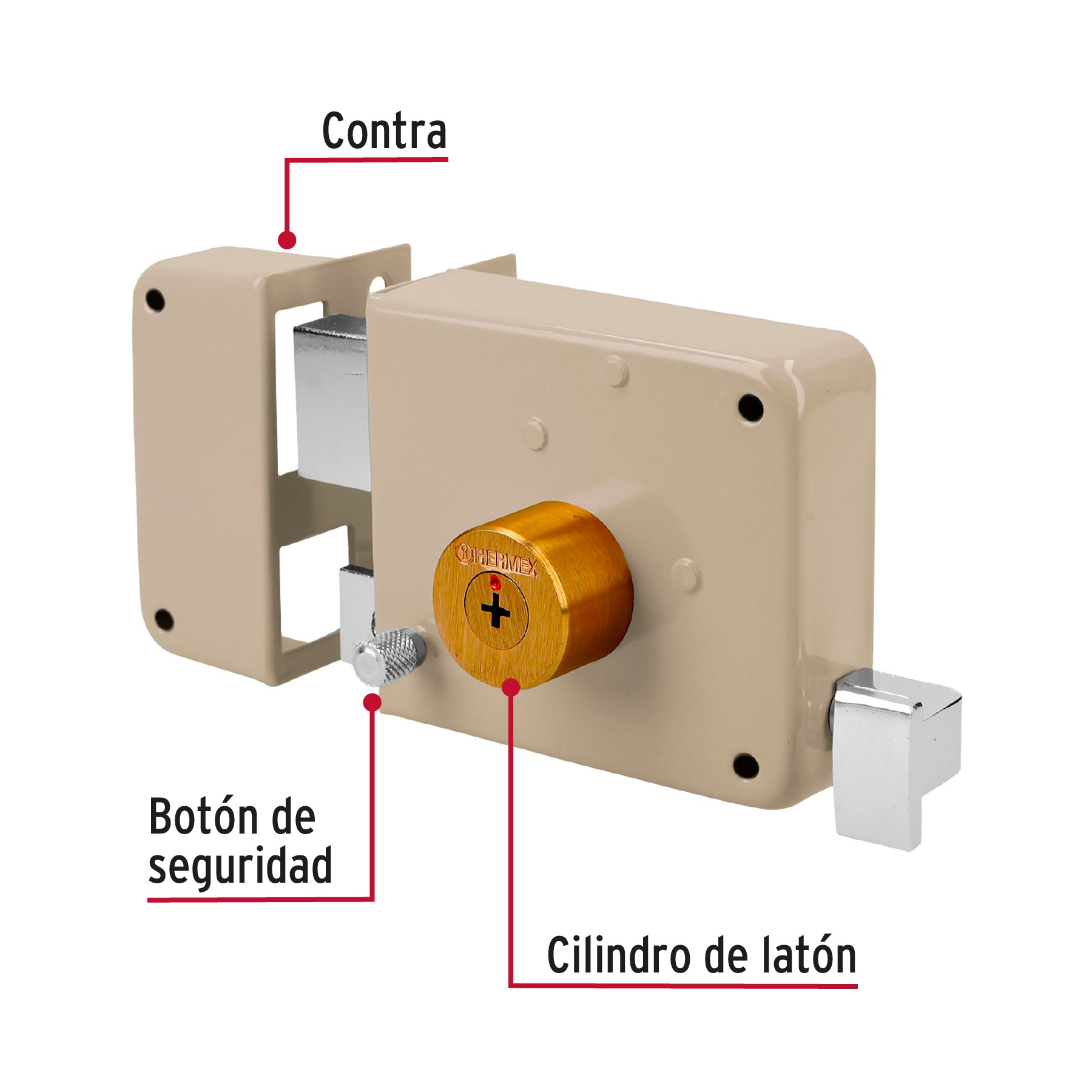 Cerradura sobreponer izquierda clásica, llave tetra, blíster CS-80IB 43531 MM1