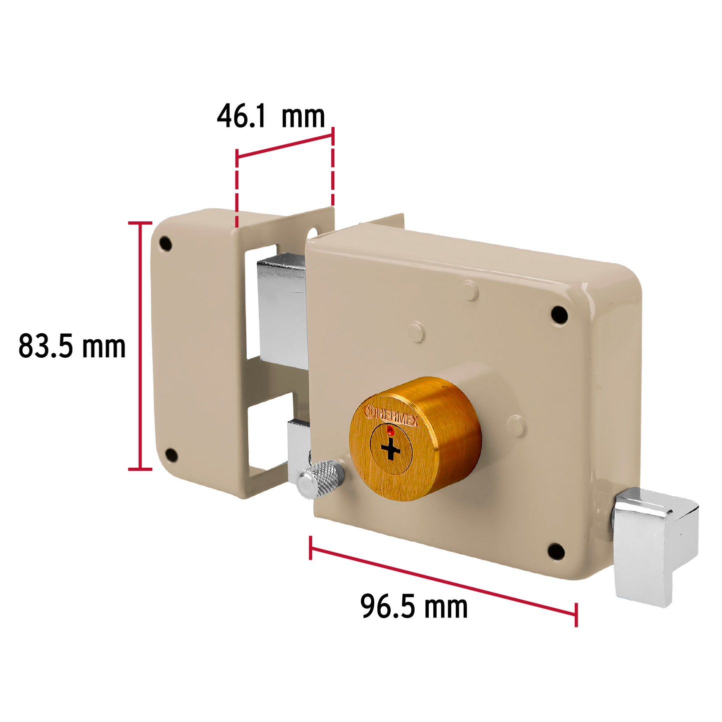 Cerradura sobreponer izquierda clásica, llave tetra, blíster CS-80IB 43531 MM1