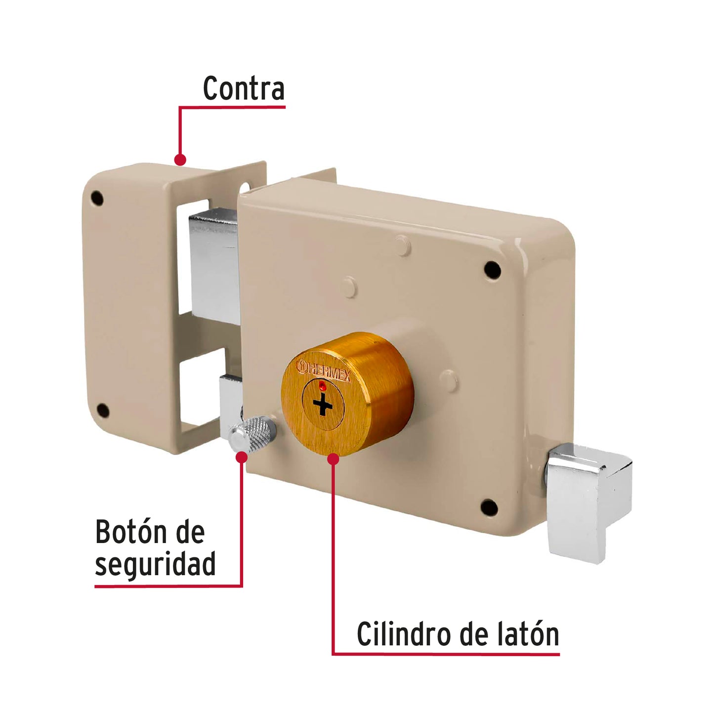 Cerradura sobreponer izquierda clásica, llave tetra, caja CS-80I 43530 MM1