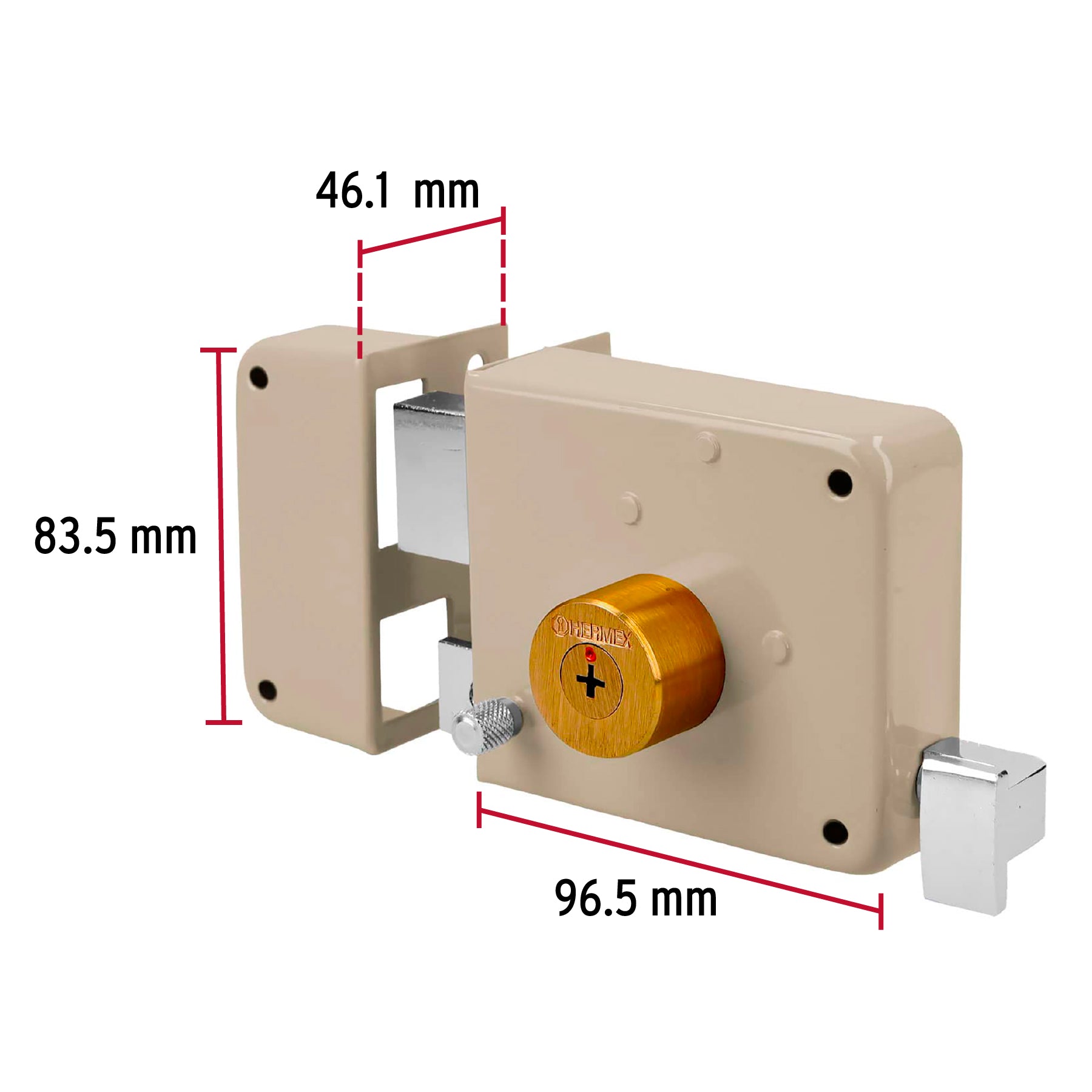 Cerradura sobreponer izquierda clásica, llave tetra, caja CS-80I 43530 MM1