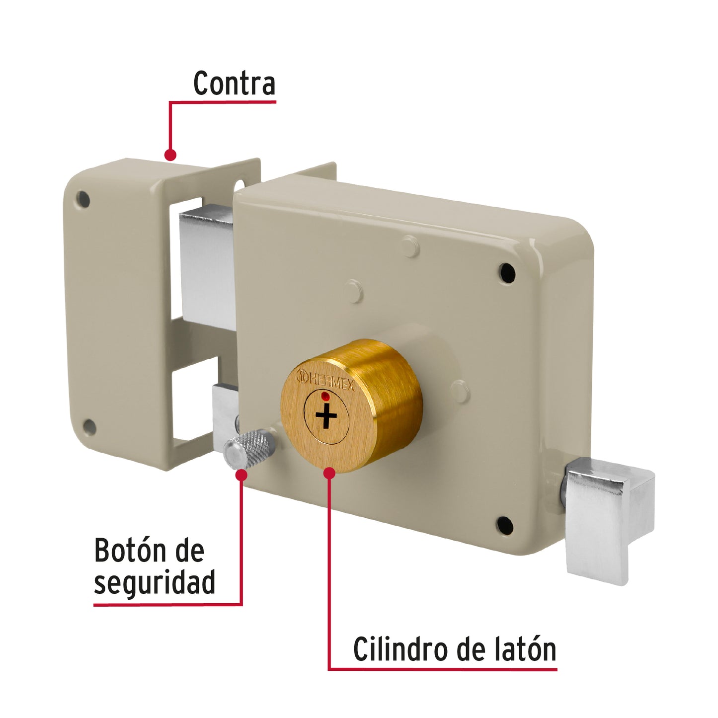 Cerradura sobreponer izq instala-fácil, llave tetra, caja CS-85I 43577 MM1