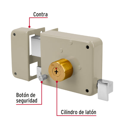 Cerradura sobreponer izq instala-fácil, llave tetra, caja CS-85I 43577 MM1