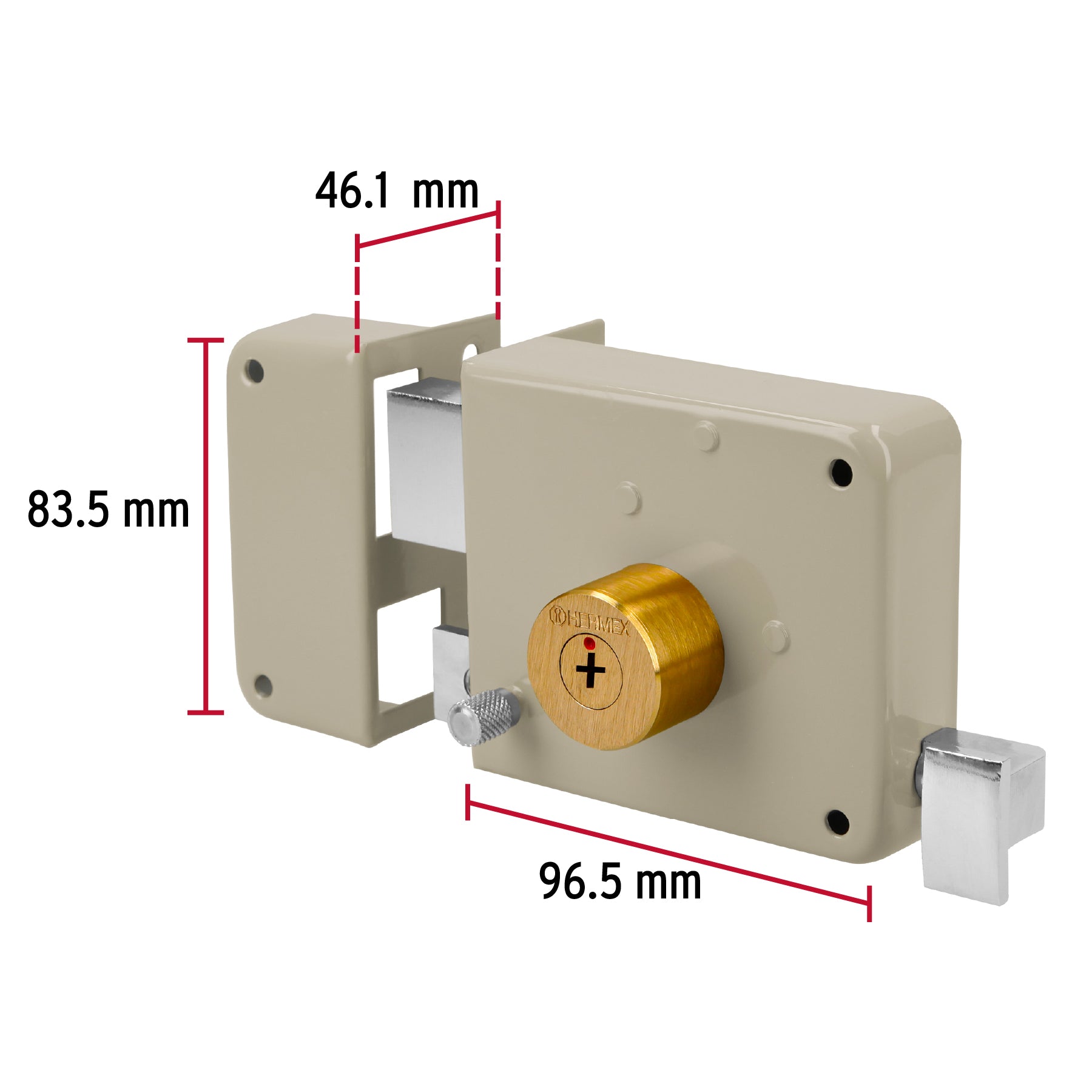 Cerradura sobreponer izq instala-fácil, llave tetra, caja CS-85I 43577 MM1