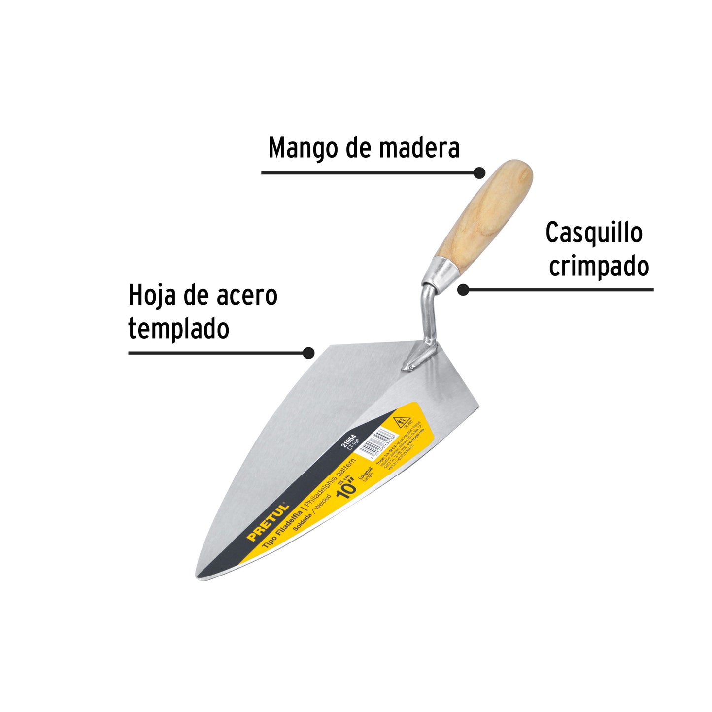 Cuchara para albañil 10' tipo Filadelfia, Pretul CT-10P 21054 MM0