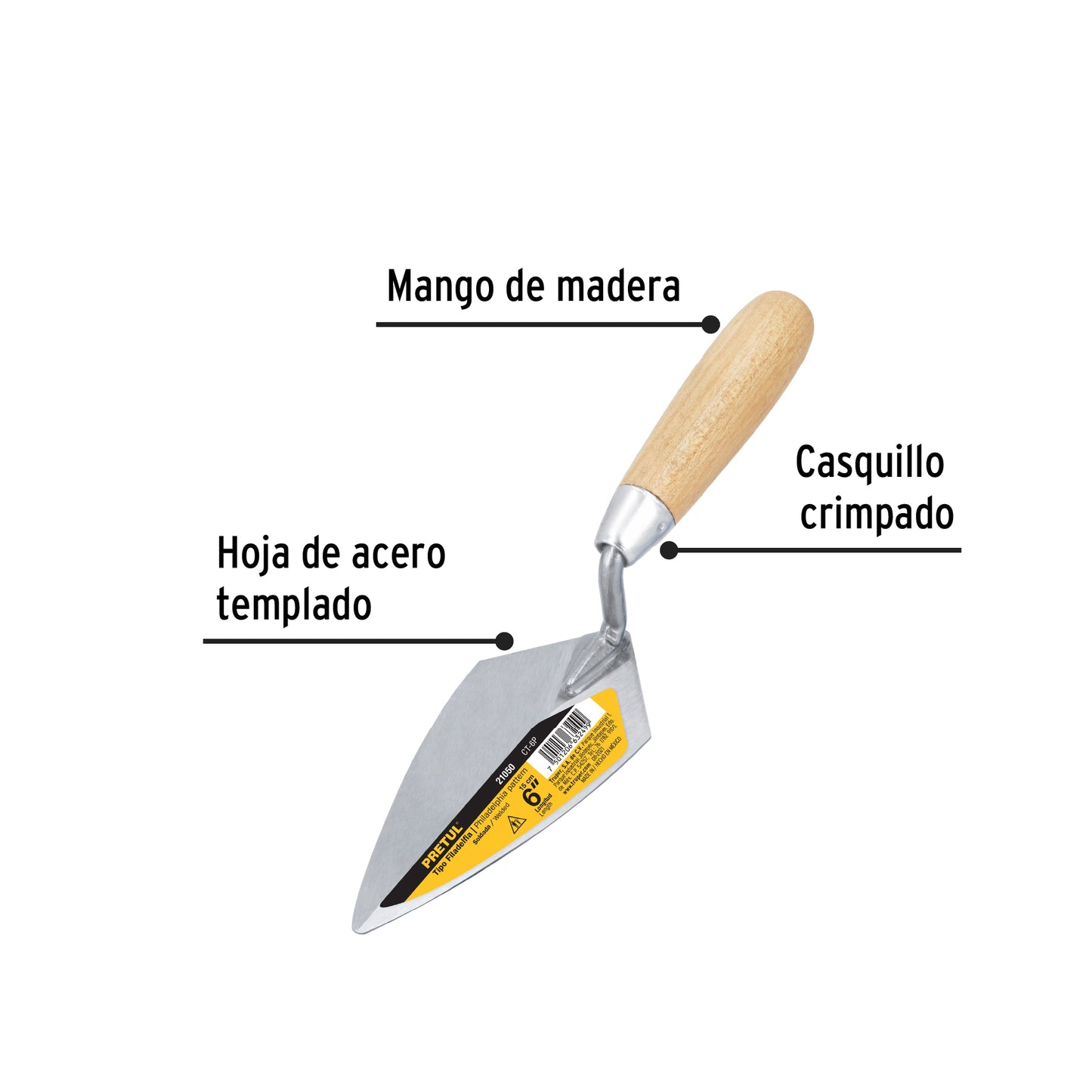 Cuchara para albañil 6' tipo Filadelfia, Pretul CT-6P 21050 MM0