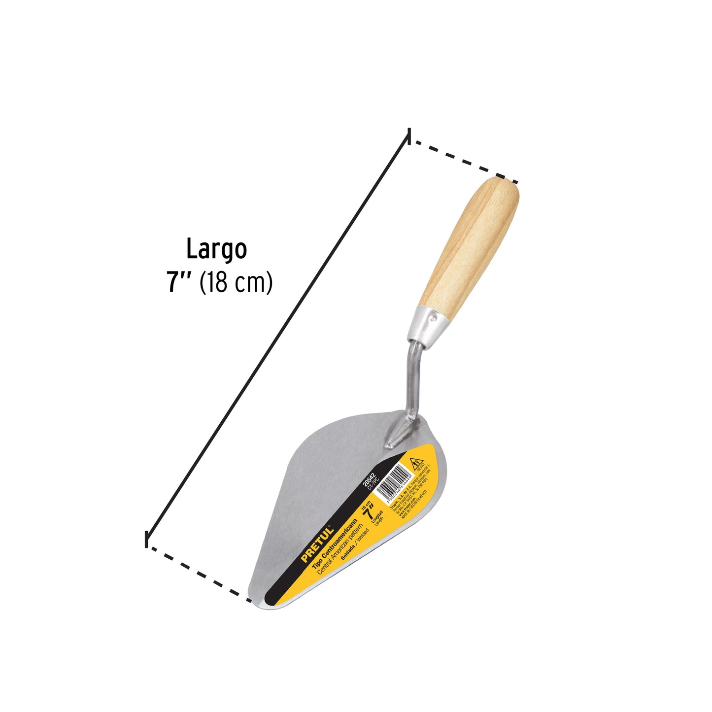 Cuchara para albañil 7' tipo centroamericana, Pretul CT-7PC 20542 MM0