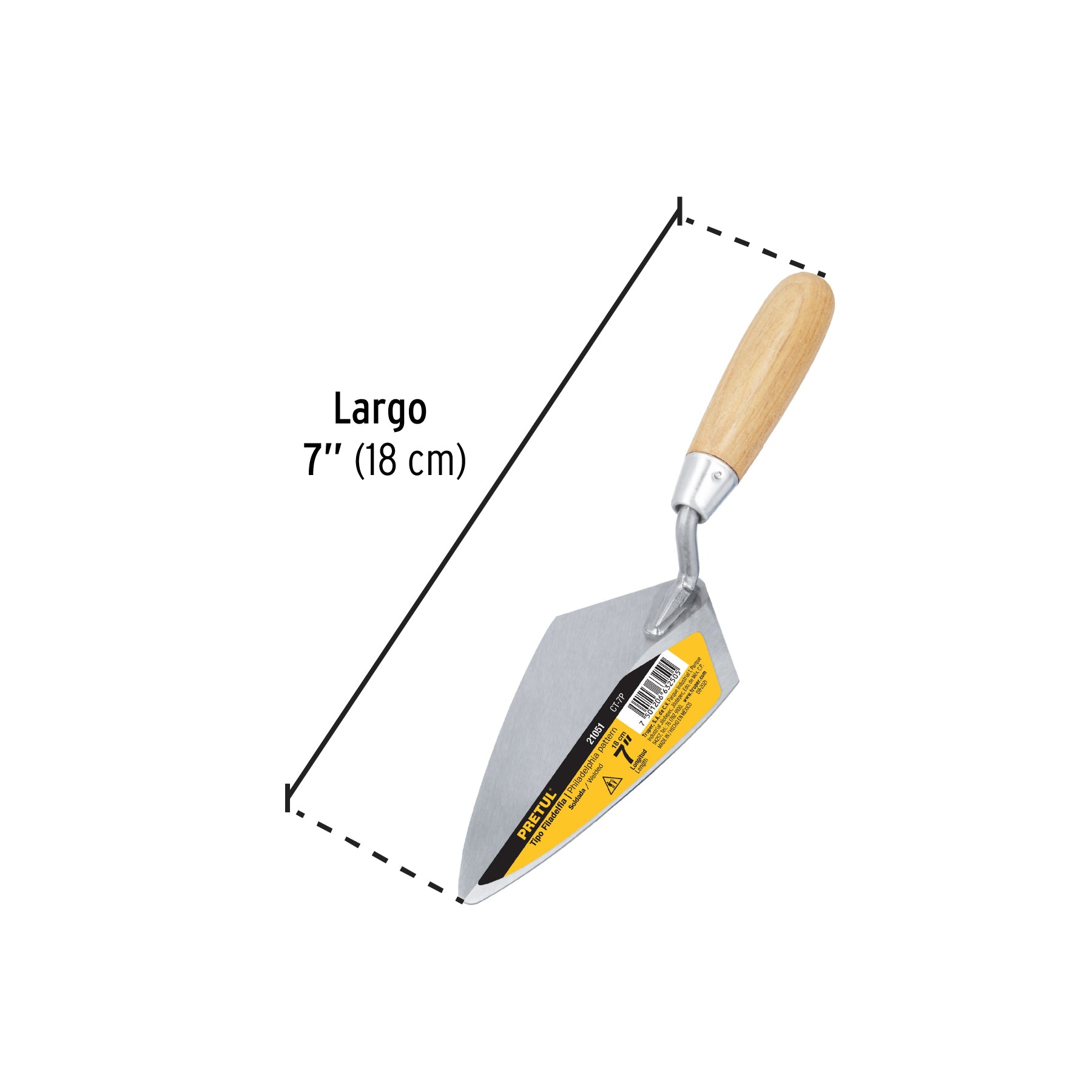 Cuchara para albañil 7' tipo Filadelfia, Pretul CT-7P 21051 MM0