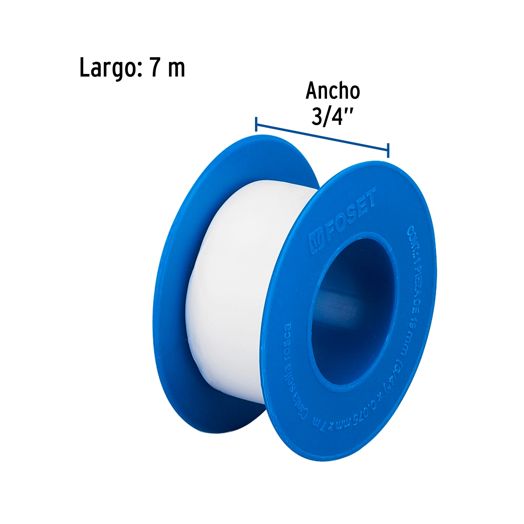 Cinta sella roscas 3/4' x 7 m, uso general, Foset CTF-3/4F 47477 MM00