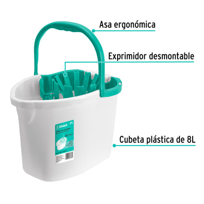 Cubeta plástica con exprimidor, 8L Klintek CUBE-8E 55961 MM00