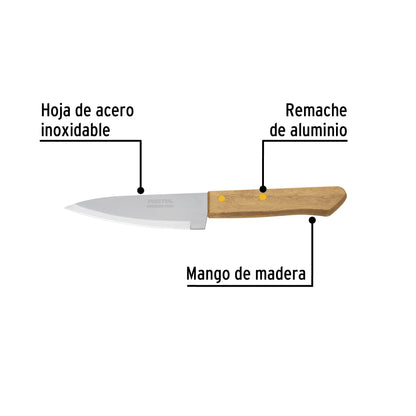 Cuchillo de chef 5' mango de madera, Pretul CUCH-M51 23079 MM00