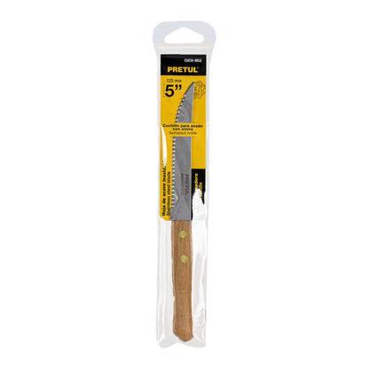 Cuchillo con sierra para asado 5' mango de madera, Pretul CUCH-M52 23083 MM00