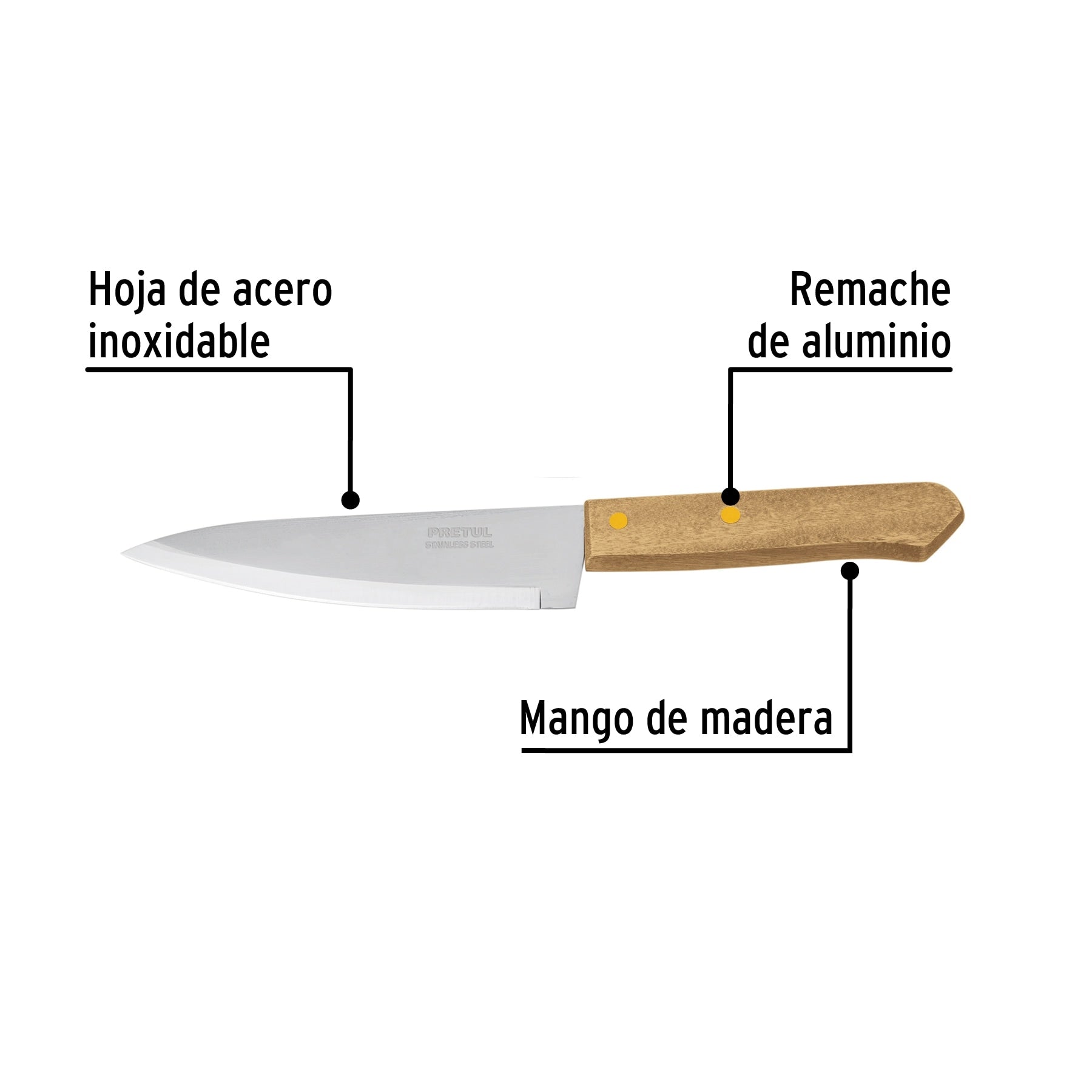 Cuchillo de chef 6' mango de madera, Pretul CUCH-M61 23080 MM00