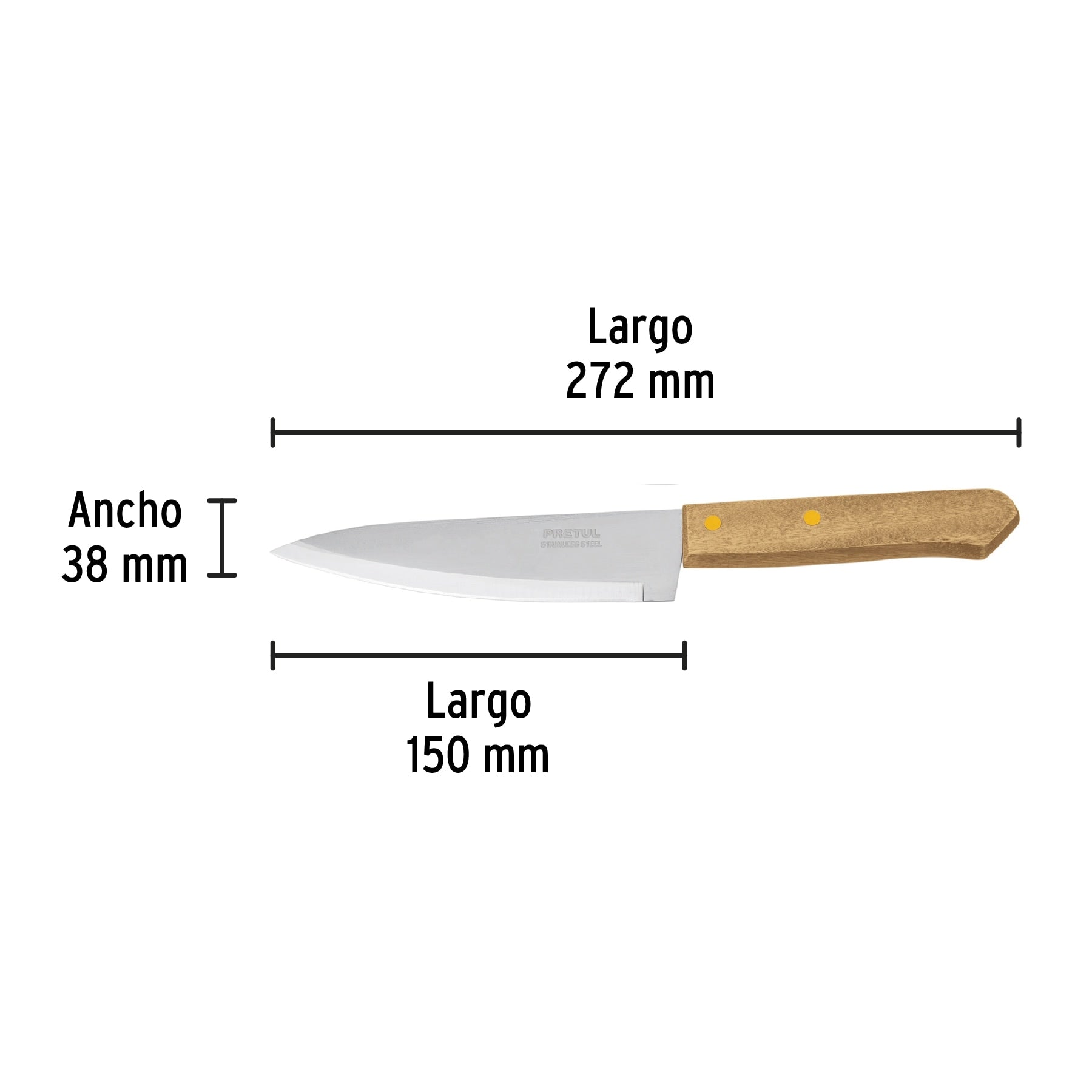 Cuchillo de chef 6' mango de madera, Pretul CUCH-M61 23080 MM00