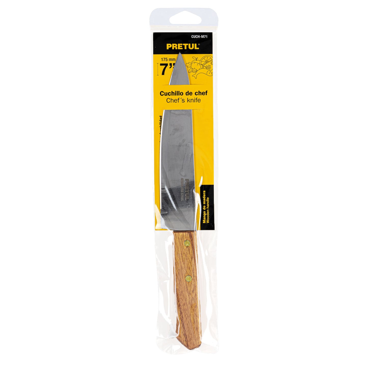 Cuchillo de chef 7' mango de madera, Pretul CUCH-M71 23081 MM00