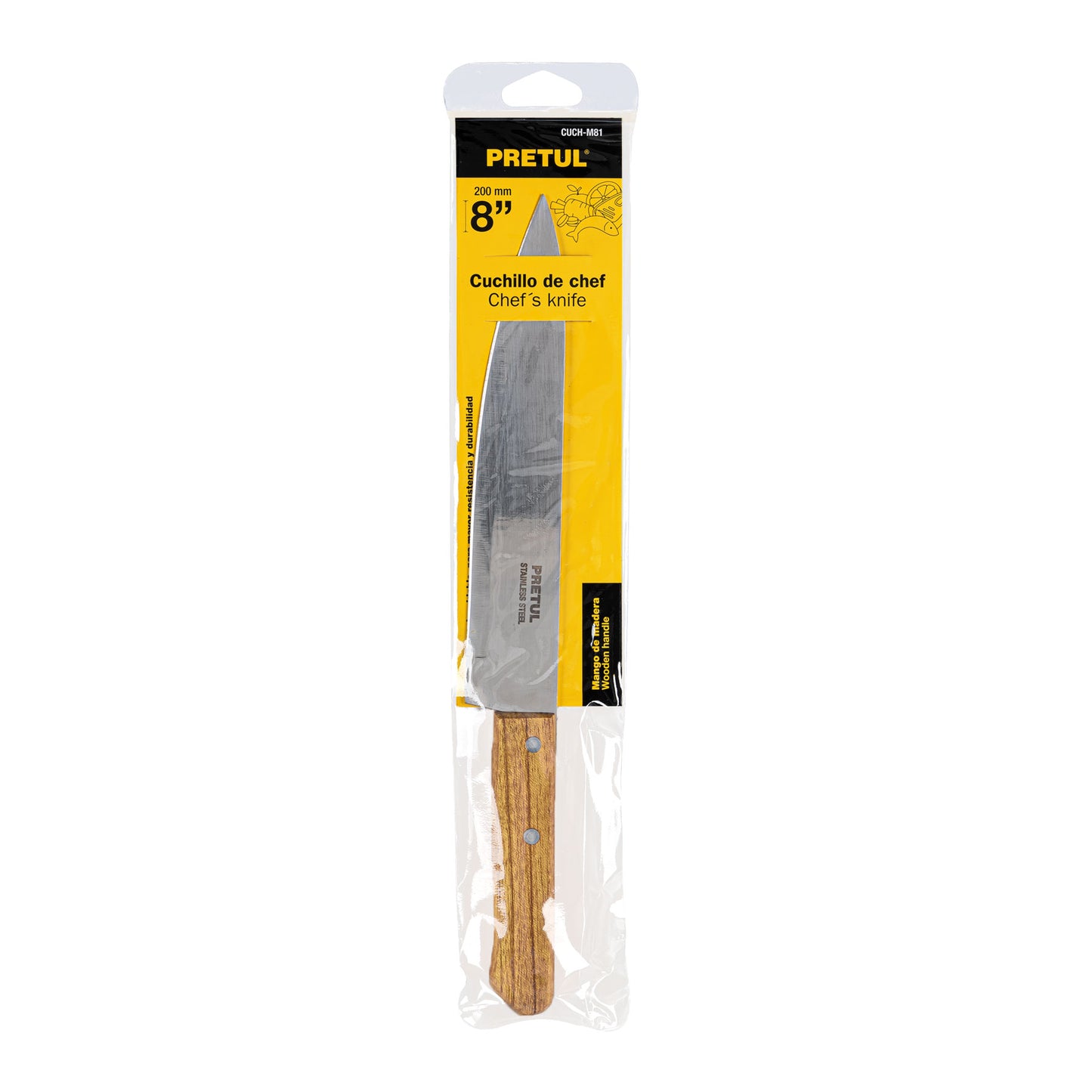 Cuchillo de chef 8' mango de madera, Pretul CUCH-M81 23082 MM00