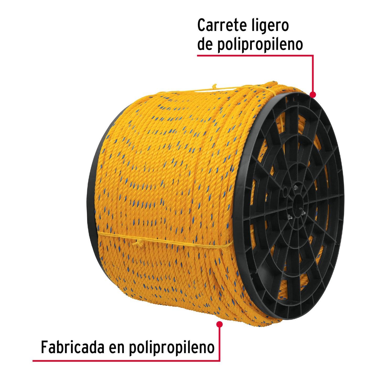 Kilo de cuerda amarilla de polipropileno 8 mm, rollo 20 kg CUE-08K 44486 MM0