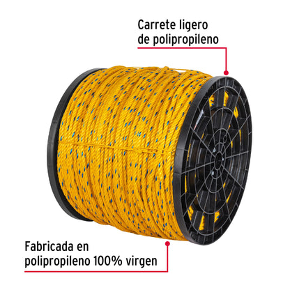 Metro de cuerda amarilla de 10 mm en rollo de 440 m, Fiero CUE-10M 40177 MM0