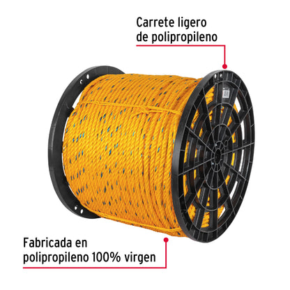 Metro de cuerda amarilla de 13 mm en rollo de 390 m, Fiero CUE-13M 40179 MM0