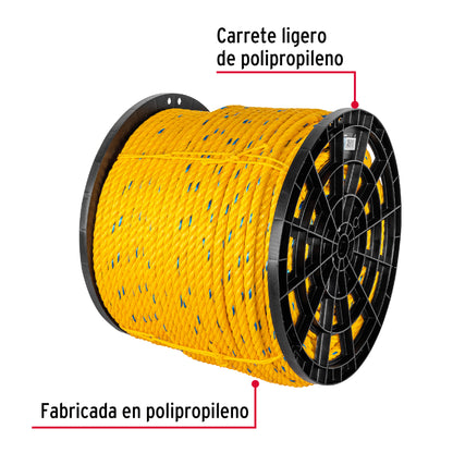 Kilo de cuerda amarilla de polipropileno 16 mm, rollo 30 kg CUE-16K 44490 MM0