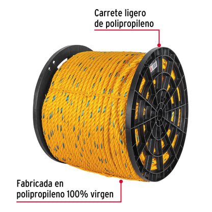 Metro de cuerda amarilla de 16 mm en rollo de 264 m, Fiero CUE-16M 40180 MM0