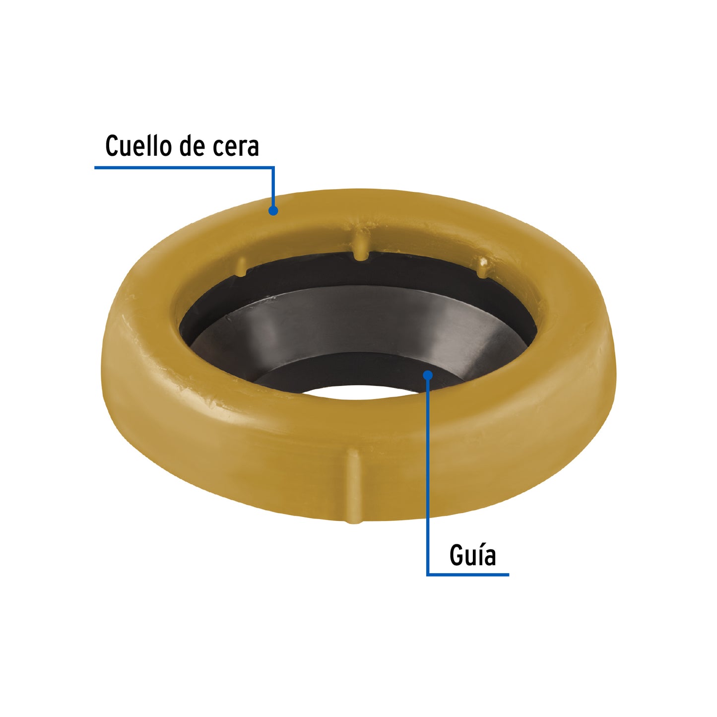 Cuello de cera con guía para WC, 170 g, Foset CUG-WC 49358 MM1