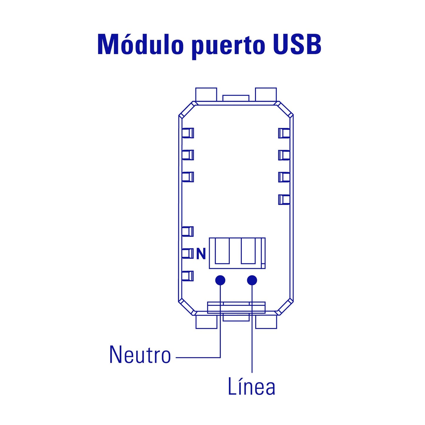 Módulo puerto USB, línea Italiana, color blanco, Volteck CUSB-IB 48109 MM00