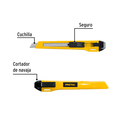 Cutter 9 mm plástico, Pretul CUT-5PB 22403 MM00