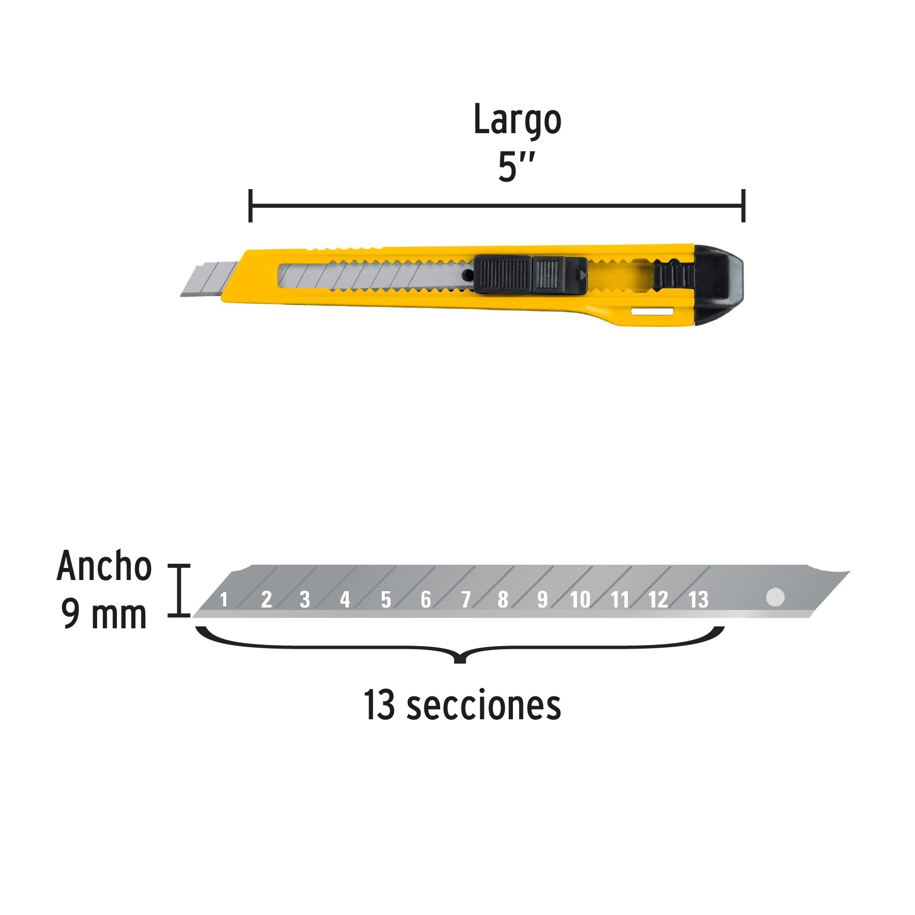 Cutter 9 mm plástico, Pretul CUT-5PB 22403 MM00