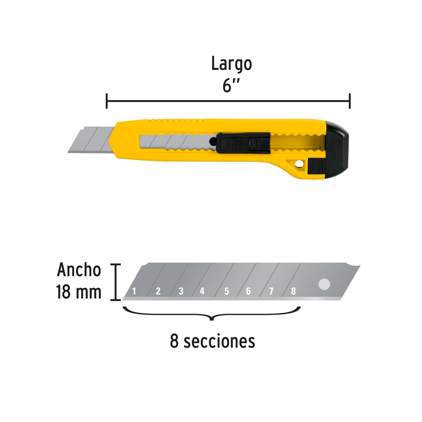 Cutter 18 mm plástico, Pretul CUT-6PB 22405 MM00