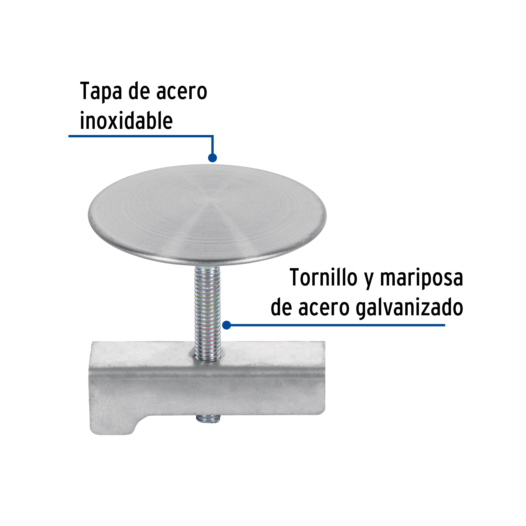 Cubretaladro de acero inoxidable 1-3/4' satín, Foset CUTA-44N 49596 MM00