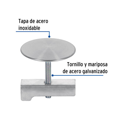 Cubretaladro de acero inoxidable 1-3/4' satín, Foset CUTA-44N 49596 MM00