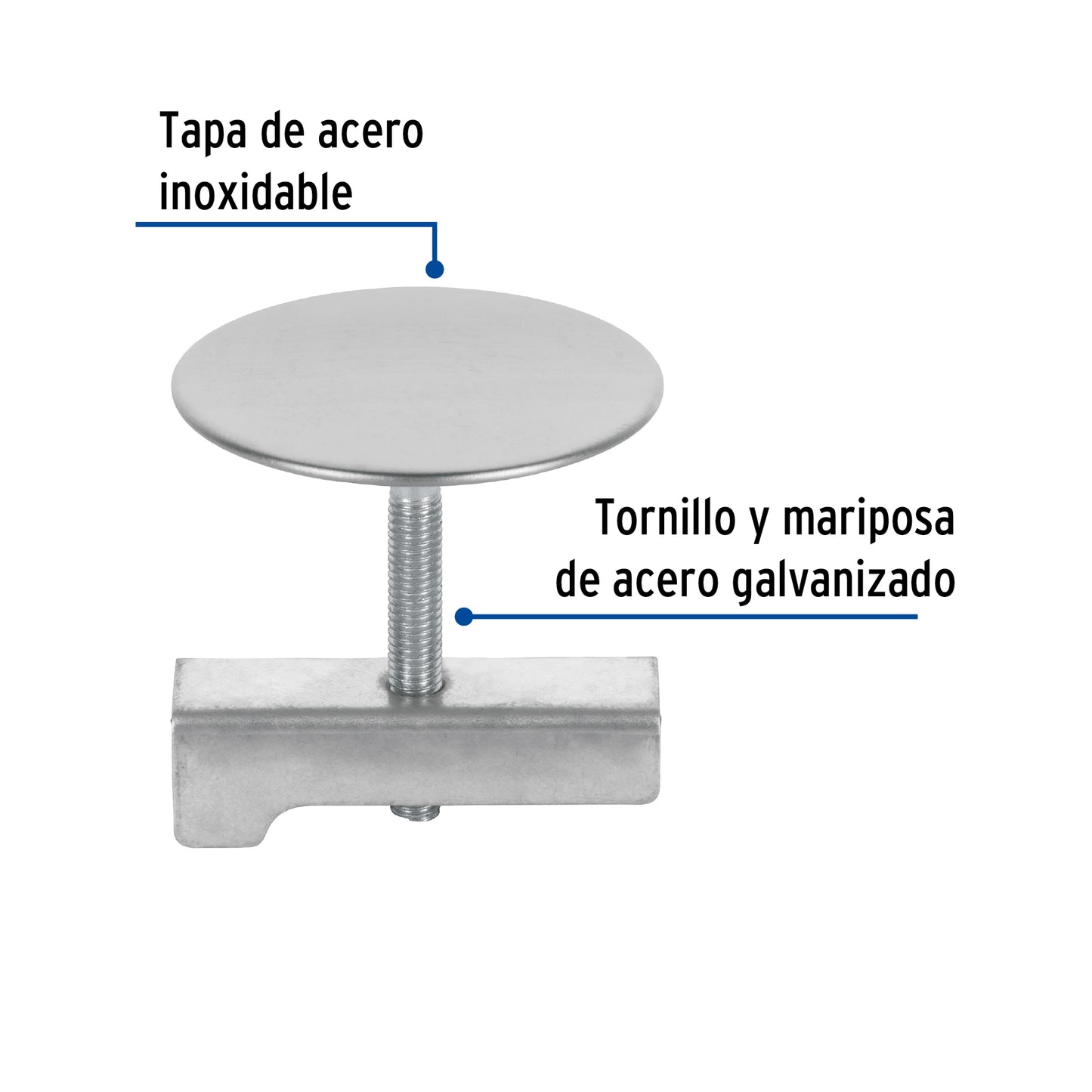 Cubretaladro de acero inoxidable 1-3/4' cromo, Foset CUTA-44 49595 MM00