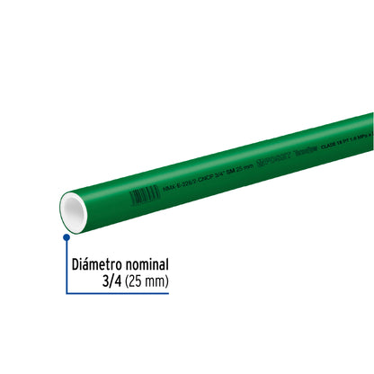 Tubo de 3/4' de PPR hidráulico de 4 m, Foset CV-002 49898 MM0