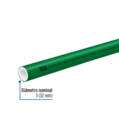 Tubo de 1' de PPR hidráulico de 4 m, Foset CV-003 49899 MM0